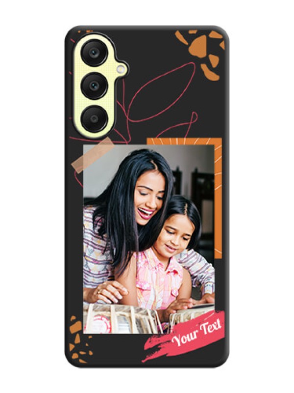 Custom Orange Photo Frame on Space Black Custom Soft Matte Phone Back Cover - Galaxy A25 5G
