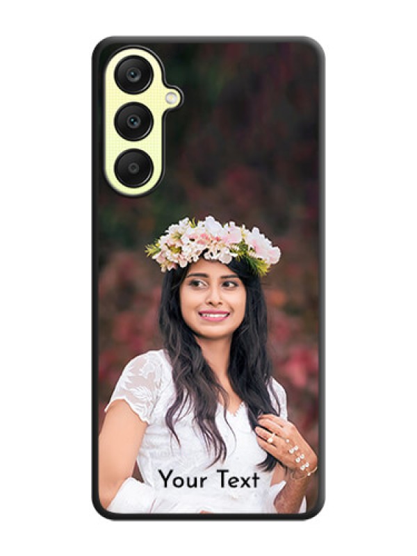 Custom Full Single Pic Upload With Text On Space Black Personalized Soft Matte Phone Covers - Galaxy A25 5G