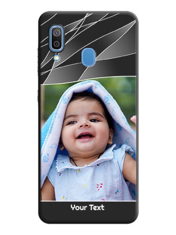 Custom Mixed Wave Lines - Photo on Space Black Soft Matte Mobile Cover - Galaxy A30