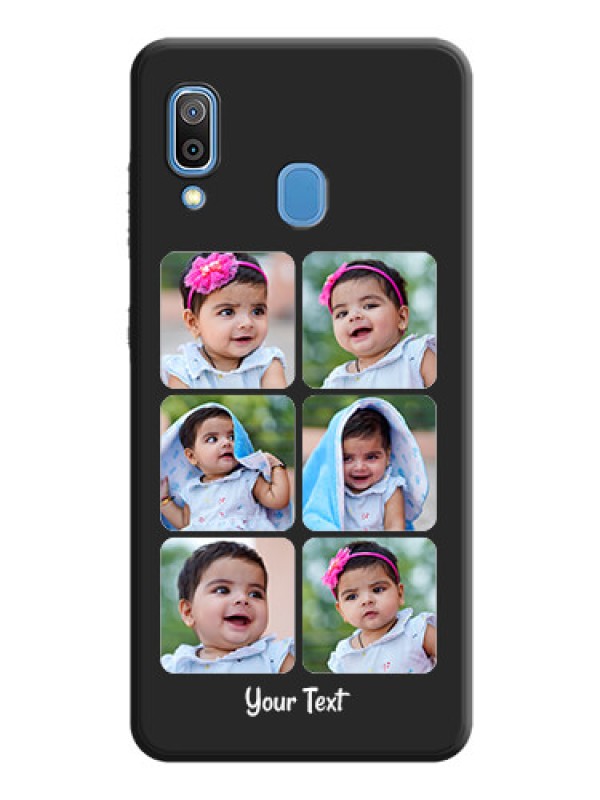 Custom Floral Art with 6 Image Holder - Photo on Space Black Soft Matte Mobile Case - Galaxy A30