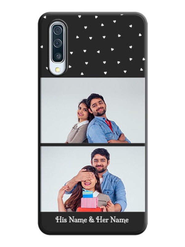 Custom Miniature Love Symbols with Name on Space Black Custom Soft Matte Back Cover - Galaxy A30S