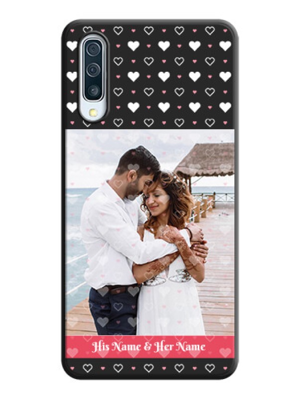Custom White Color Love Symbols with Text Design - Photo on Space Black Soft Matte Phone Cover - Galaxy A30S