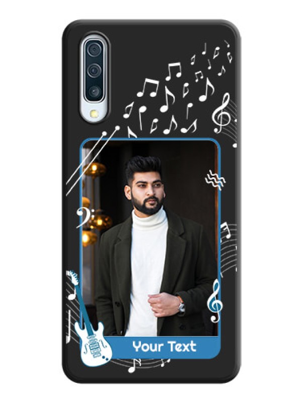 Custom Musical Theme Design with Text - Photo on Space Black Soft Matte Mobile Case - Galaxy A30S