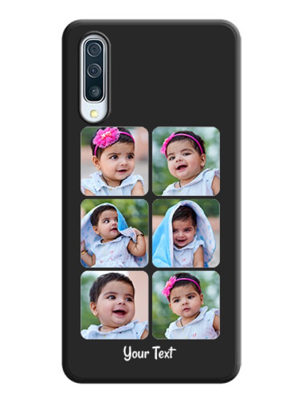 Custom Floral Art with 6 Image Holder - Photo on Space Black Soft Matte Mobile Case - Galaxy A30S