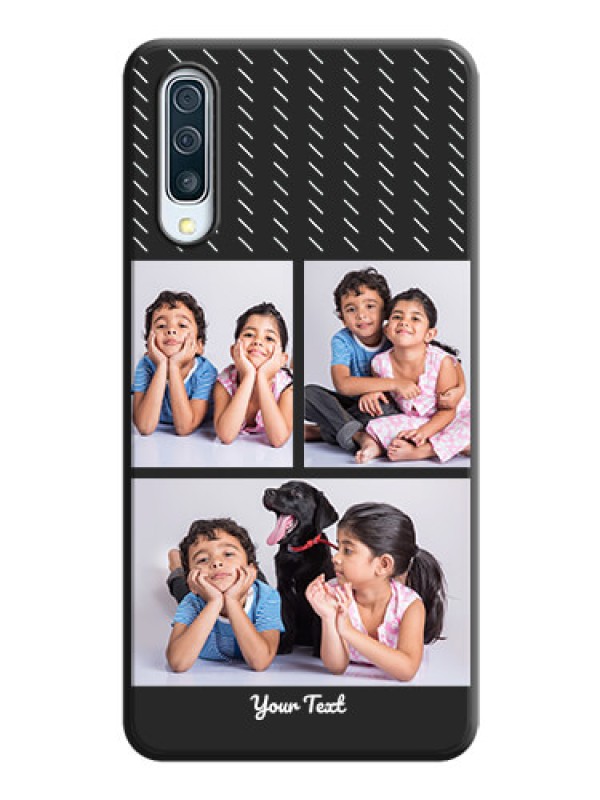 Custom Cross Dotted Pattern with 2 Image Holder  on Personalised Space Black Soft Matte Cases - Galaxy A30S