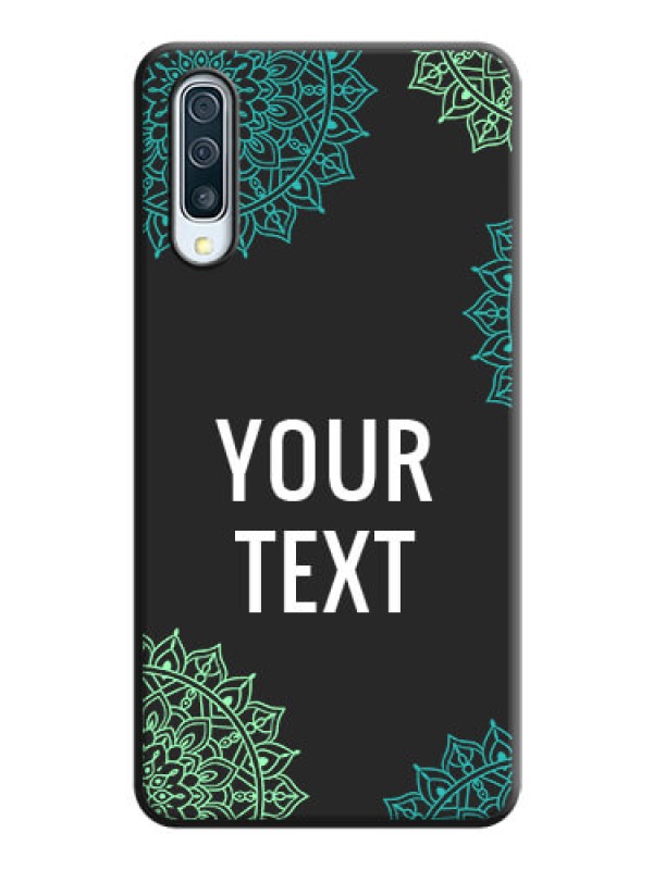 Custom Your Name with Floral Design on Space Black Custom Soft Matte Back Cover - Galaxy A30S