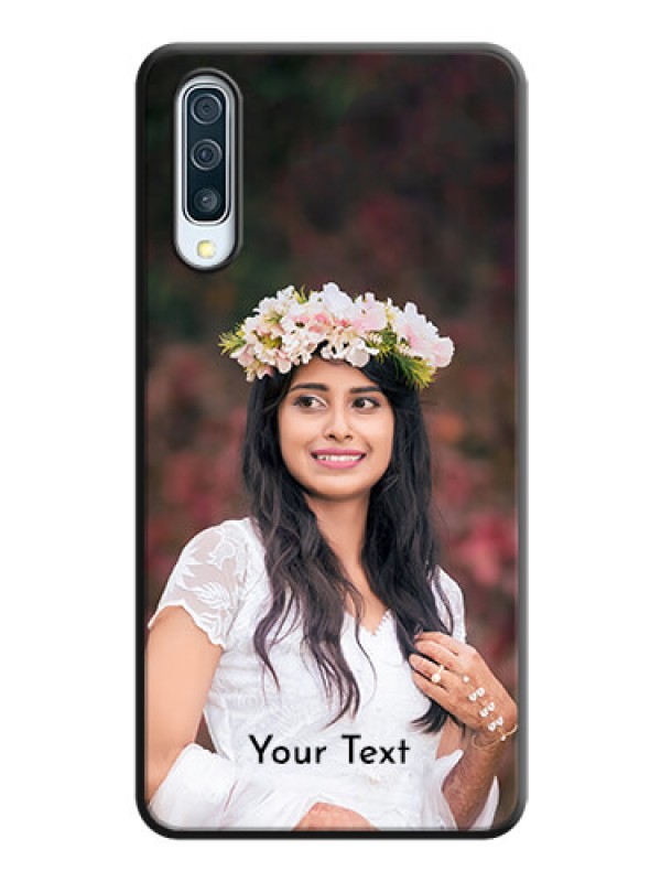 Custom Full Single Pic Upload With Text On Space Black Personalized Soft Matte Phone Covers -Samsung Galaxy A30S