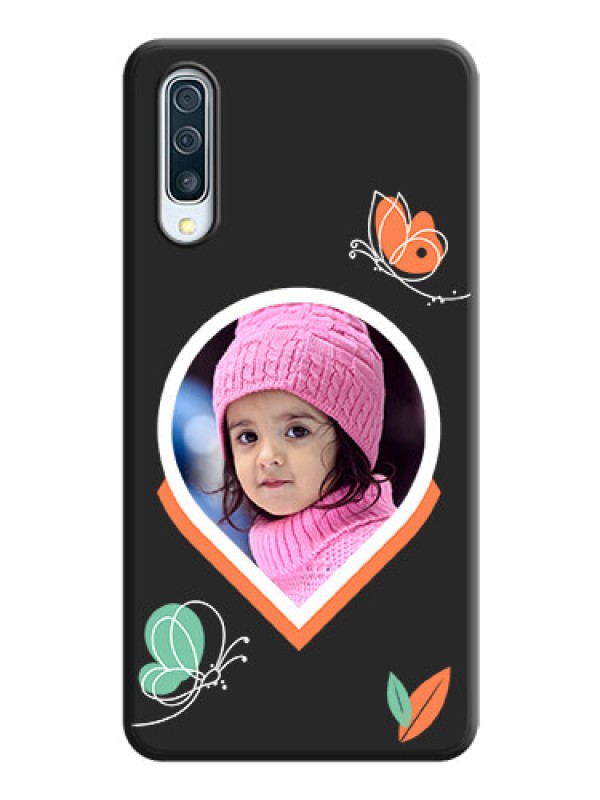Custom Upload Pic With Simple Butterly Design On Space Black Personalized Soft Matte Phone Covers -Samsung Galaxy A30S