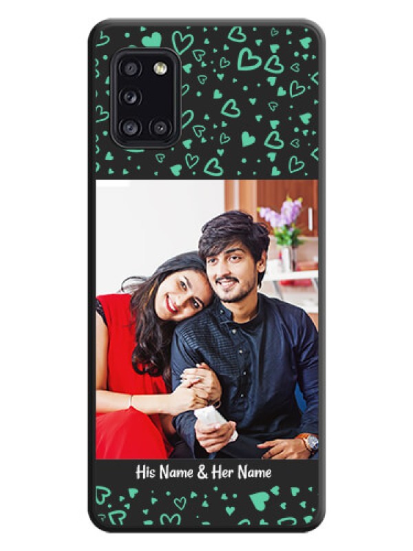 Custom Sea Green Indefinite Love Pattern on Photo on Space Black Soft Matte Mobile Cover - Galaxy A31
