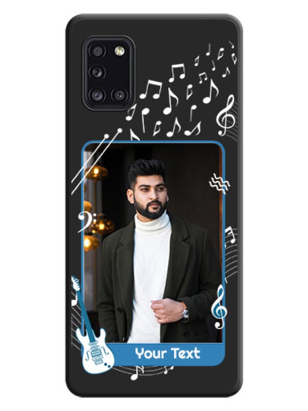 Custom Musical Theme Design with Text on Photo on Space Black Soft Matte Mobile Case - Galaxy A31