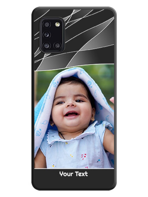 Custom Mixed Wave Lines on Photo on Space Black Soft Matte Mobile Cover - Galaxy A31