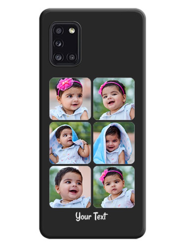 Custom Floral Art with 6 Image Holder on Photo on Space Black Soft Matte Mobile Case - Galaxy A31