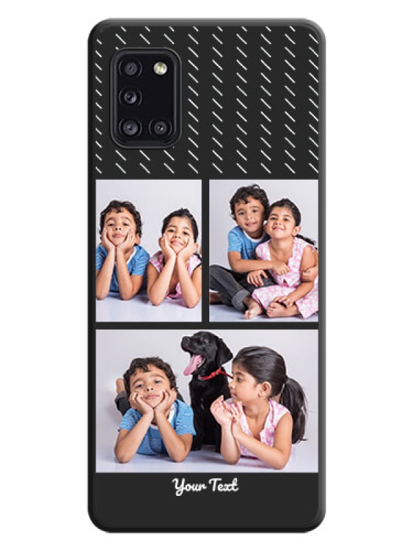 Custom Cross Dotted Pattern with 2 Image Holder  on Personalised Space Black Soft Matte Cases - Galaxy A31
