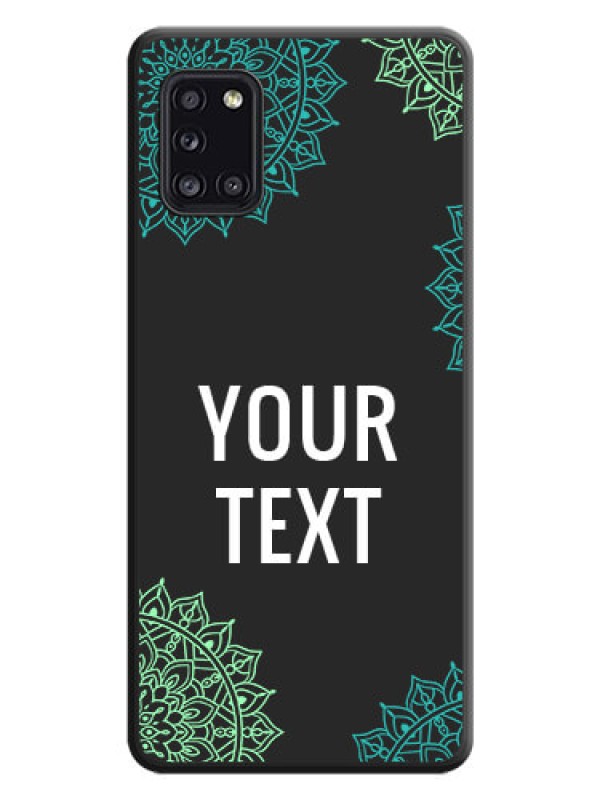 Custom Your Name with Floral Design on Space Black Custom Soft Matte Back Cover - Galaxy A31