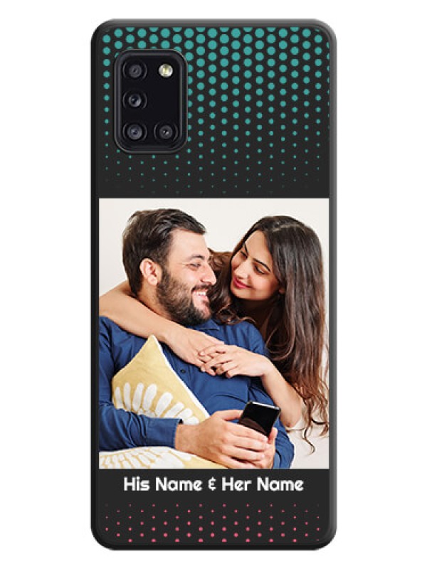 Custom Faded Dots with Grunge Photo Frame and Text on Space Black Custom Soft Matte Phone Cases - Galaxy A31