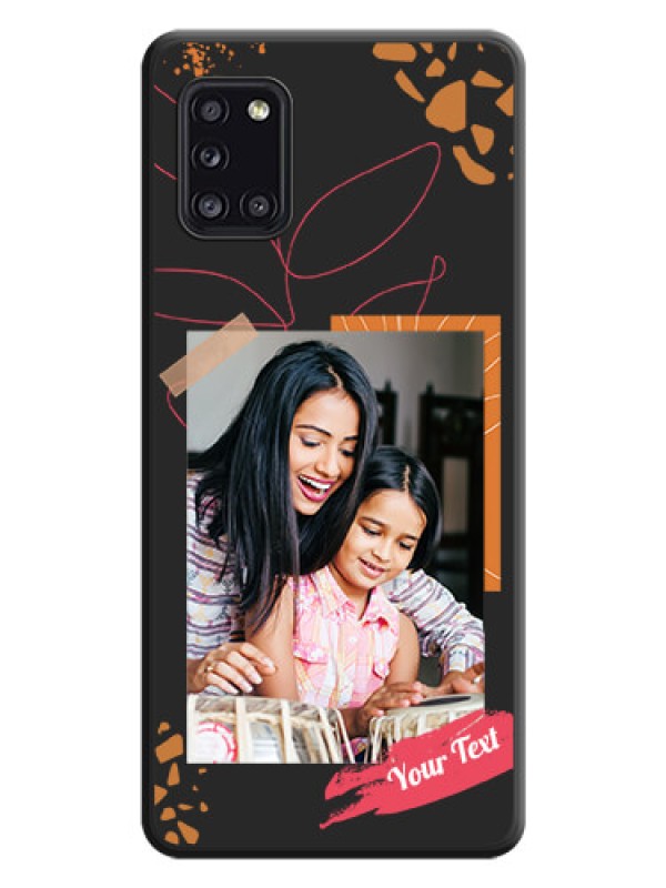 Custom Orange Photo Frame on Space Black Custom Soft Matte Phone Back Cover - Galaxy A31