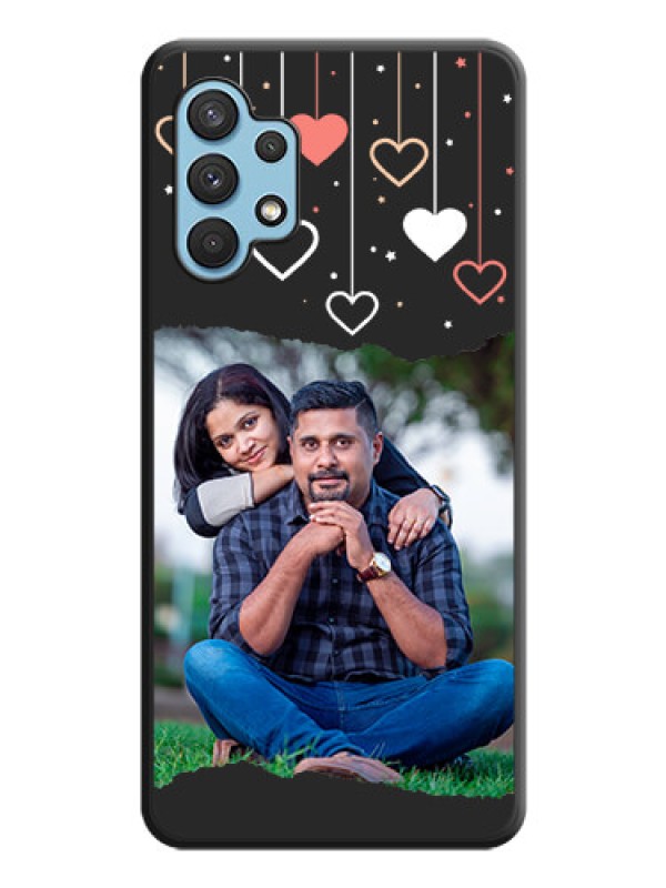 Custom Love Hangings with Splash Wave Picture on Space Black Custom Soft Matte Phone Back Cover - Galaxy A32 4G