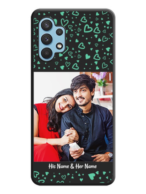 Custom Sea Green Indefinite Love Pattern on Photo on Space Black Soft Matte Mobile Cover - Galaxy A32 4G