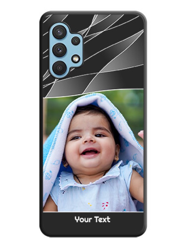 Custom Mixed Wave Lines on Photo on Space Black Soft Matte Mobile Cover - Galaxy A32 4G
