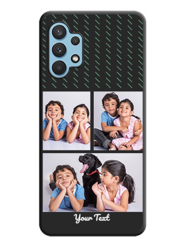 Custom Cross Dotted Pattern with 2 Image Holder  on Personalised Space Black Soft Matte Cases - Galaxy A32 4G