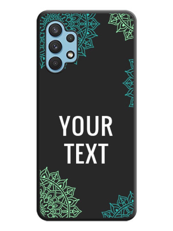 Custom Your Name with Floral Design on Space Black Custom Soft Matte Back Cover - Galaxy A32 4G