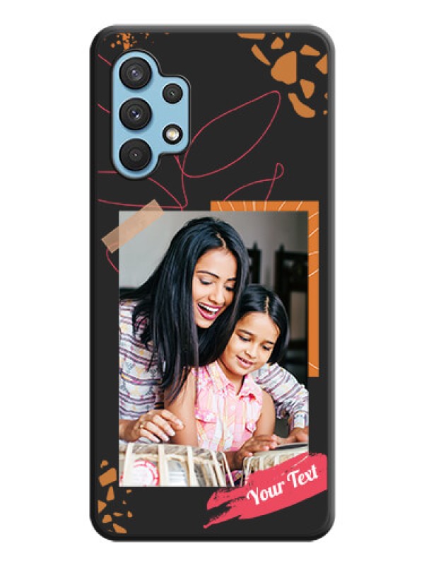 Custom Orange Photo Frame on Space Black Custom Soft Matte Phone Back Cover - Galaxy A32 4G