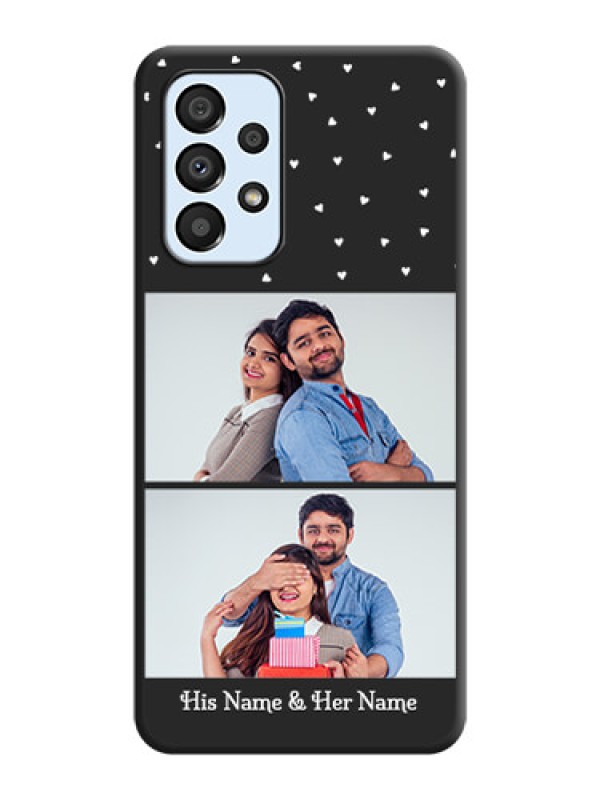 Custom Miniature Love Symbols with Name on Space Black Custom Soft Matte Back Cover - Galaxy A33 5G