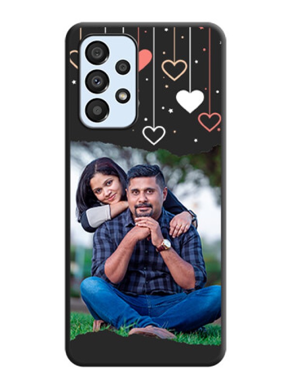 Custom Love Hangings with Splash Wave Picture on Space Black Custom Soft Matte Phone Back Cover - Galaxy A33 5G