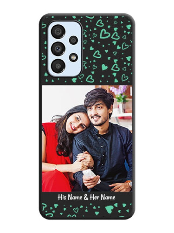 Custom Sea Green Indefinite Love Pattern on Photo on Space Black Soft Matte Mobile Cover - Galaxy A33 5G