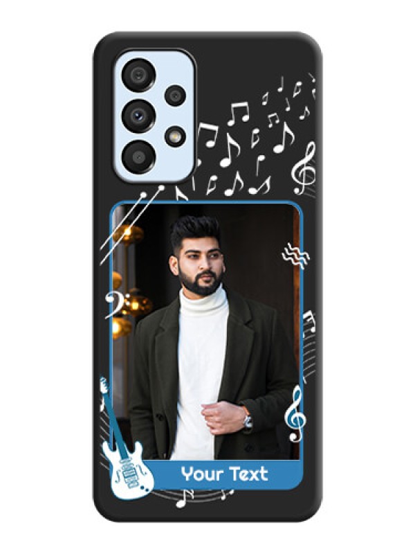 Custom Musical Theme Design with Text on Photo on Space Black Soft Matte Mobile Case - Galaxy A33 5G