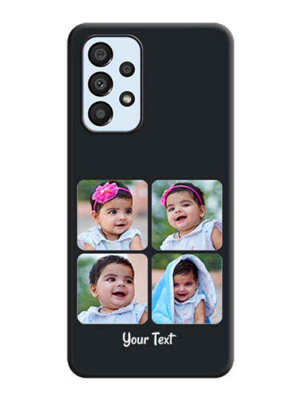 Custom Floral Art with 6 Image Holder on Photo on Space Black Soft Matte Mobile Case - Galaxy A33 5G