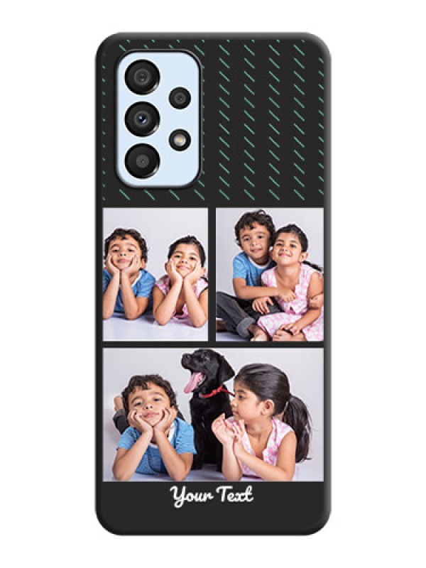 Custom Cross Dotted Pattern with 2 Image Holder  on Personalised Space Black Soft Matte Cases - Galaxy A33 5G