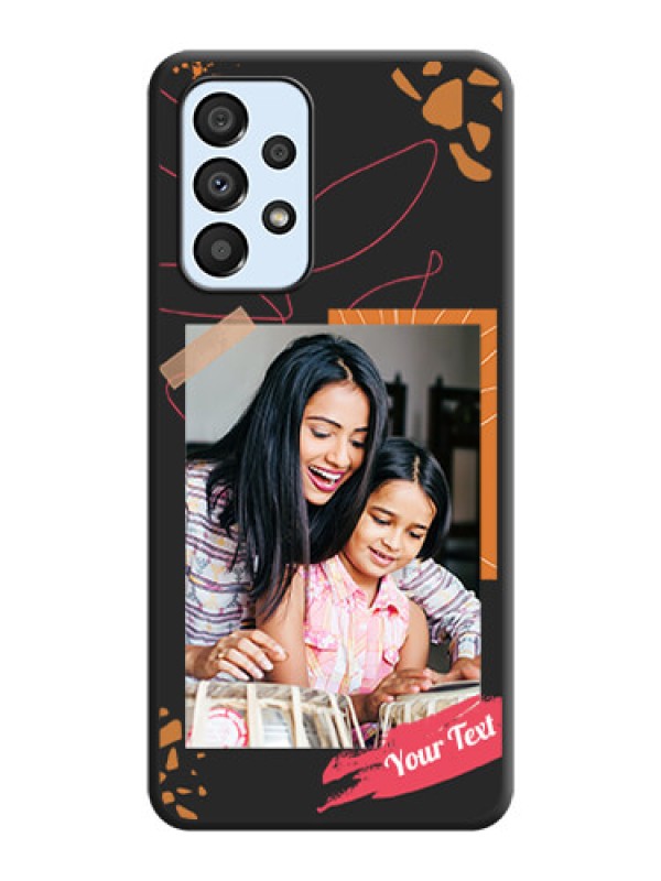Custom Orange Photo Frame on Space Black Custom Soft Matte Phone Back Cover - Galaxy A33 5G