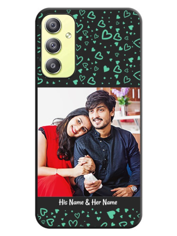 Custom Sea Green Indefinite Love Pattern on Photo on Space Black Soft Matte Mobile Cover - Galaxy A34 5G
