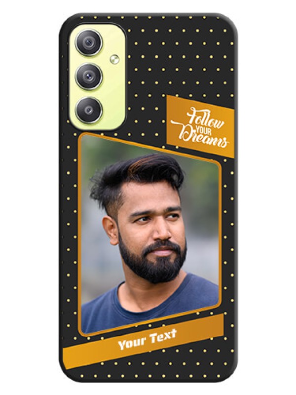 Custom Follow Your Dreams with White Dots on Space Black Custom Soft Matte Phone Cases - Galaxy A34 5G