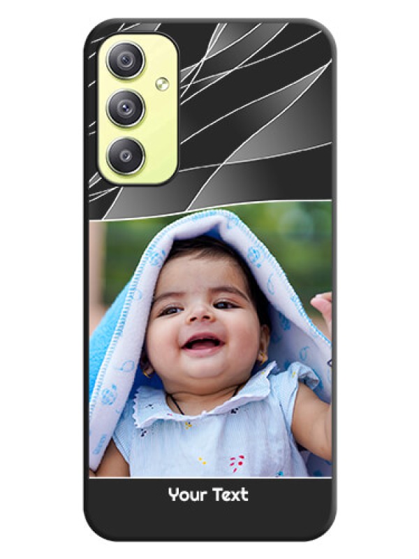 Custom Mixed Wave Lines on Photo on Space Black Soft Matte Mobile Cover - Galaxy A34 5G