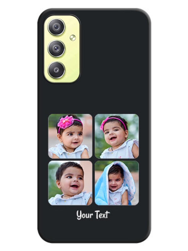 Custom Floral Art with 6 Image Holder on Photo on Space Black Soft Matte Mobile Case - Galaxy A34 5G