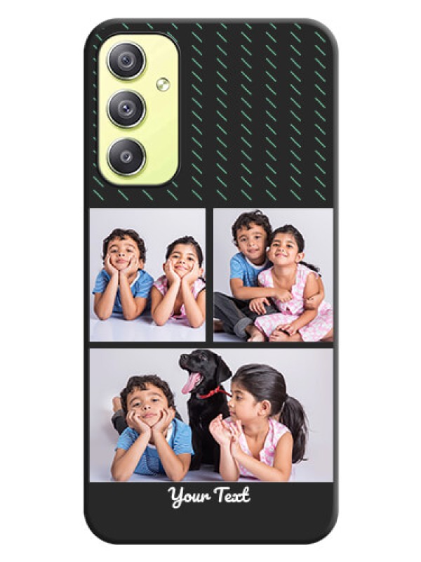 Custom Cross Dotted Pattern with 2 Image Holder  on Personalised Space Black Soft Matte Cases - Galaxy A34 5G