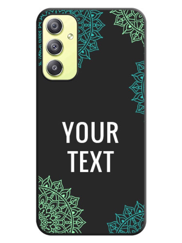 Custom Your Name with Floral Design on Space Black Custom Soft Matte Back Cover - Galaxy A34 5G