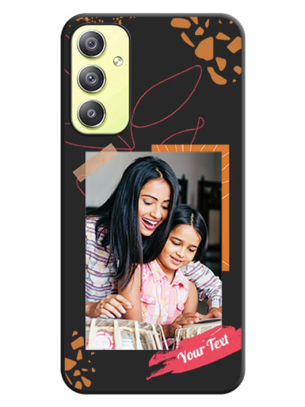 Custom Orange Photo Frame on Space Black Custom Soft Matte Phone Back Cover - Galaxy A34 5G