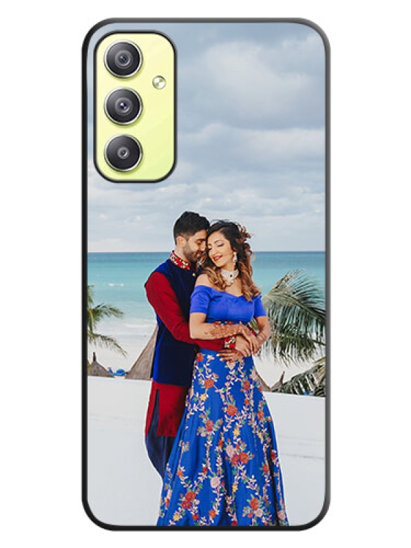 Custom Full Single Pic Upload On Space Black Personalized Soft Matte Phone Covers -Samsung Galaxy A34 5G