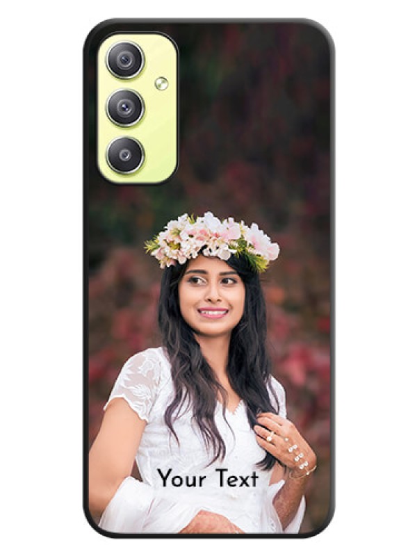 Custom Full Single Pic Upload With Text On Space Black Personalized Soft Matte Phone Covers -Samsung Galaxy A34 5G