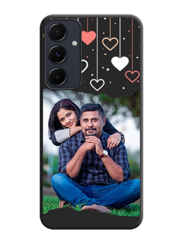 Custom Love Hangings with Splash Wave Picture on Space Black Custom Soft Matte Phone Back Cover - Galaxy A35 5G