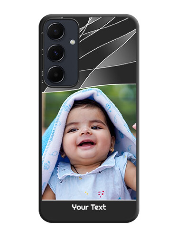 Custom Mixed Wave Lines - Photo on Space Black Soft Matte Mobile Cover - Galaxy A35 5G