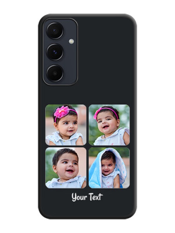 Custom Floral Art with 6 Image Holder - Photo on Space Black Soft Matte Mobile Case - Galaxy A35 5G
