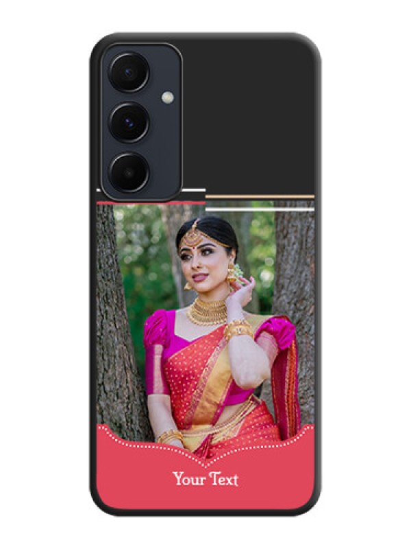 Custom Classic Plain Design with Name - Photo on Space Black Soft Matte Phone Cover - Galaxy A35 5G