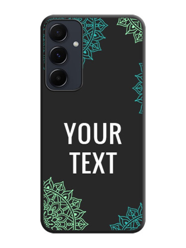 Custom Your Name with Floral Design on Space Black Custom Soft Matte Back Cover - Galaxy A35 5G