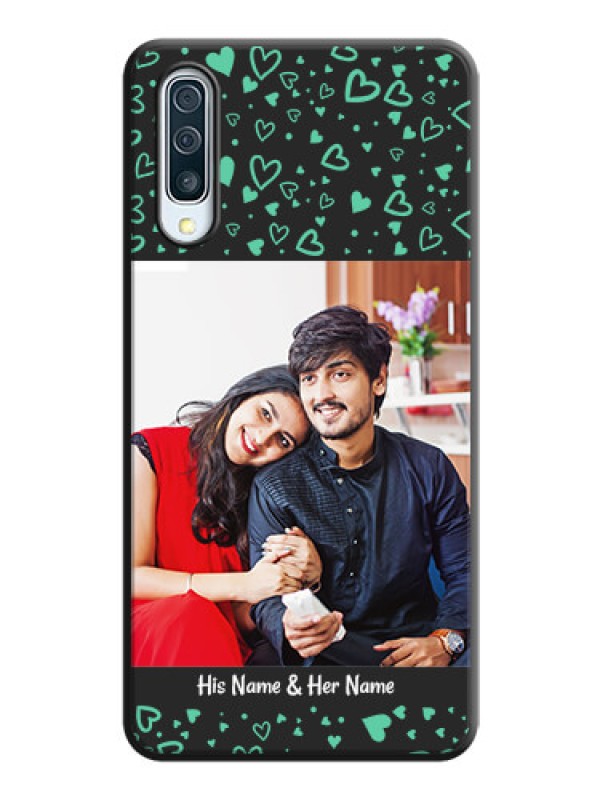 Custom Sea Green Indefinite Love Pattern - Photo on Space Black Soft Matte Mobile Cover - Galaxy A50