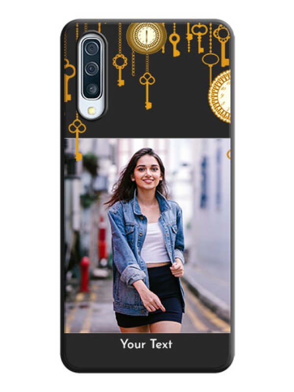 Custom Decorative Design with Text on Space Black Custom Soft Matte Back Cover - Galaxy A50