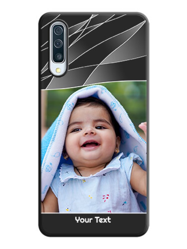 Custom Mixed Wave Lines - Photo on Space Black Soft Matte Mobile Cover - Galaxy A50